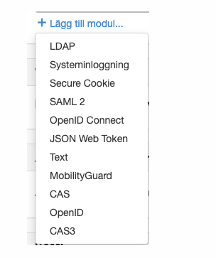 Image displaying options for authenting users in Siteivision