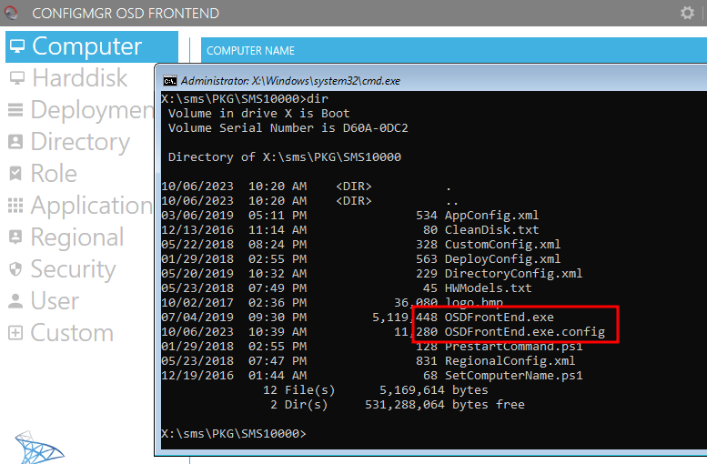 Image showing file structure on a security assessment