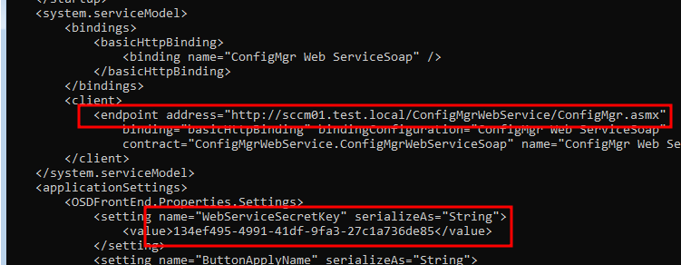 Image showing web.config during Active Directory security assessment